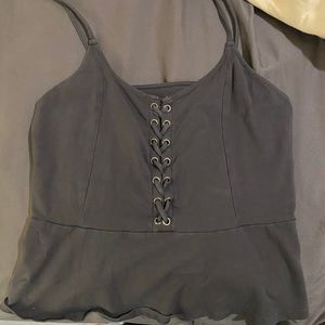 Lace up Peplum Cropped Tank from American Eagle